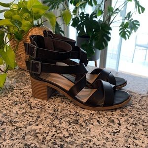 Black Block Heel Sandals